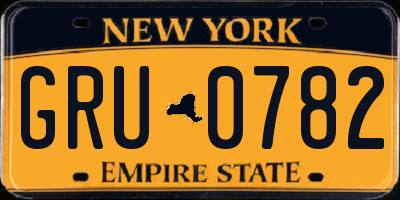 NY license plate GRU0782