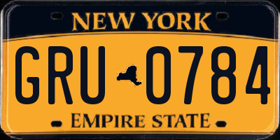 NY license plate GRU0784
