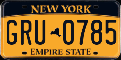 NY license plate GRU0785