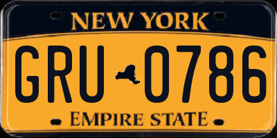 NY license plate GRU0786