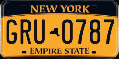 NY license plate GRU0787