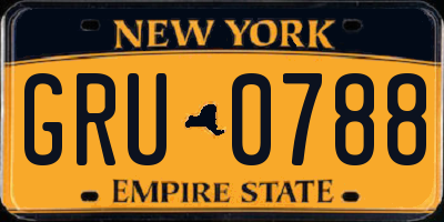 NY license plate GRU0788