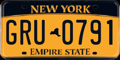 NY license plate GRU0791