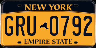 NY license plate GRU0792