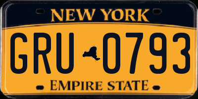 NY license plate GRU0793