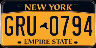 NY license plate GRU0794