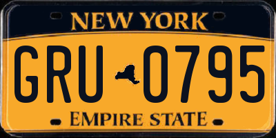NY license plate GRU0795