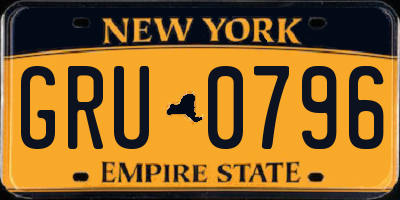 NY license plate GRU0796