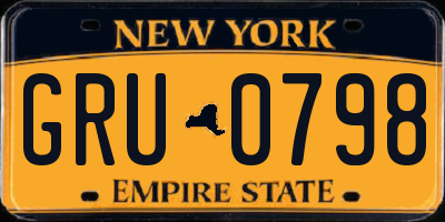 NY license plate GRU0798