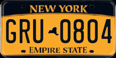 NY license plate GRU0804