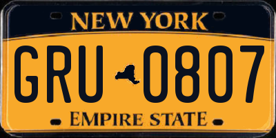NY license plate GRU0807