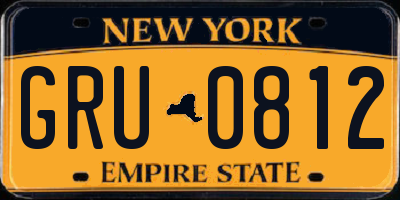 NY license plate GRU0812