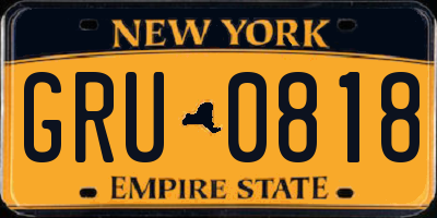 NY license plate GRU0818