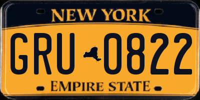 NY license plate GRU0822