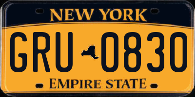 NY license plate GRU0830