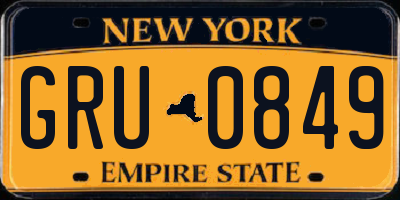 NY license plate GRU0849