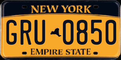 NY license plate GRU0850