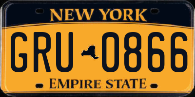 NY license plate GRU0866