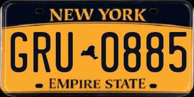 NY license plate GRU0885