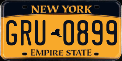 NY license plate GRU0899