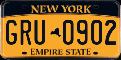 NY license plate GRU0902