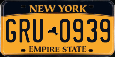 NY license plate GRU0939