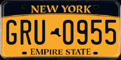 NY license plate GRU0955