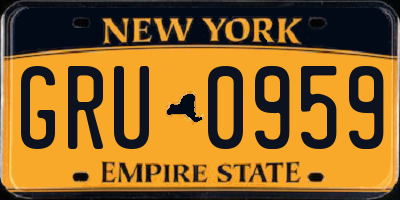 NY license plate GRU0959