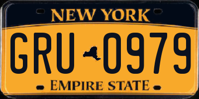 NY license plate GRU0979