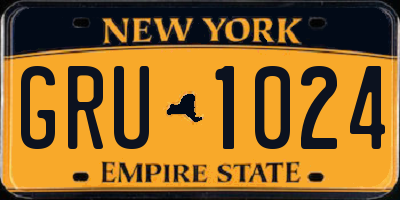 NY license plate GRU1024