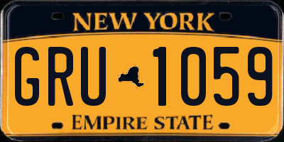 NY license plate GRU1059
