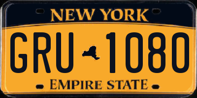 NY license plate GRU1080
