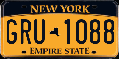 NY license plate GRU1088