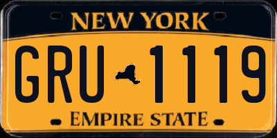 NY license plate GRU1119