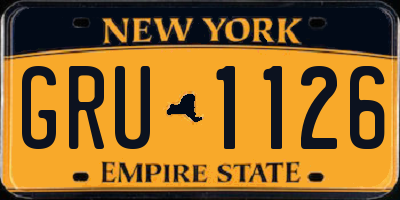 NY license plate GRU1126