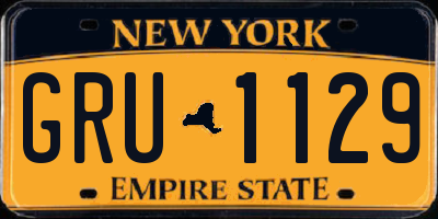 NY license plate GRU1129