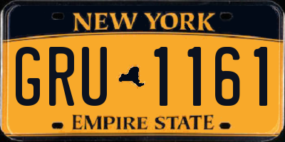 NY license plate GRU1161