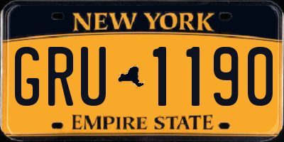 NY license plate GRU1190
