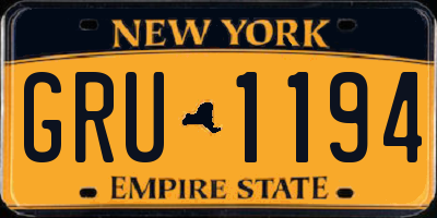 NY license plate GRU1194