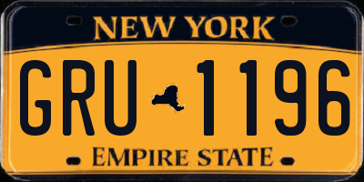 NY license plate GRU1196