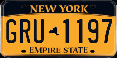 NY license plate GRU1197