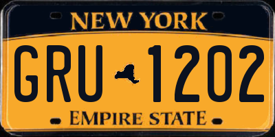 NY license plate GRU1202