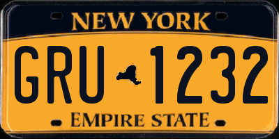 NY license plate GRU1232