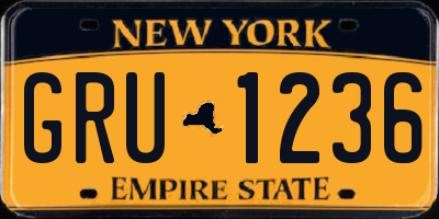 NY license plate GRU1236