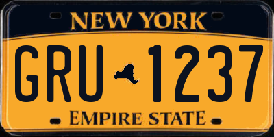 NY license plate GRU1237