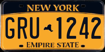 NY license plate GRU1242