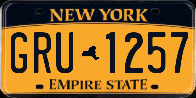 NY license plate GRU1257