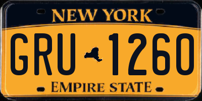 NY license plate GRU1260
