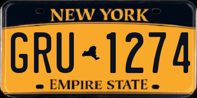 NY license plate GRU1274