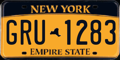NY license plate GRU1283